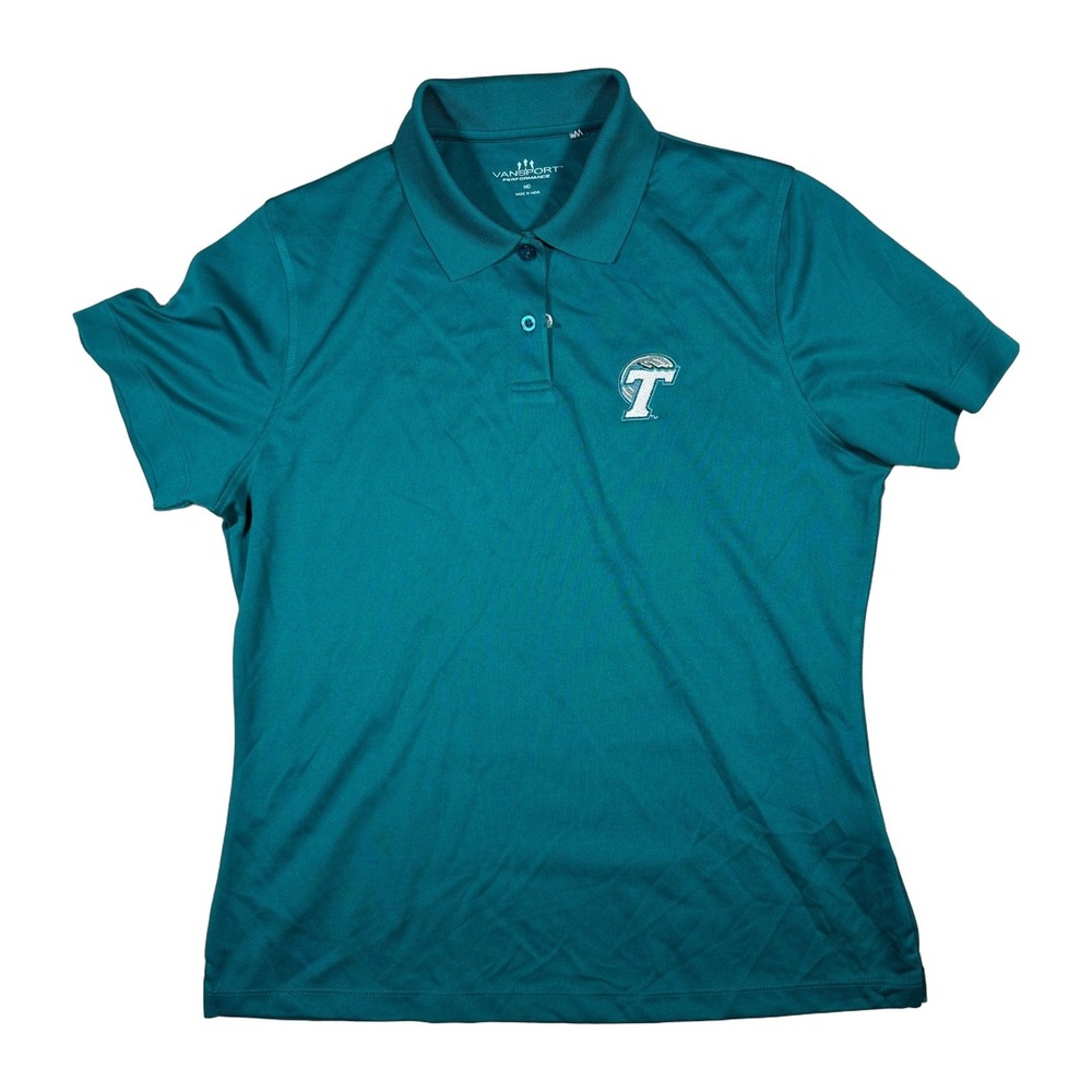 Vansport Performance Polo Shirt Teal T‎ Logo Short Sleeve Mens Size Medium